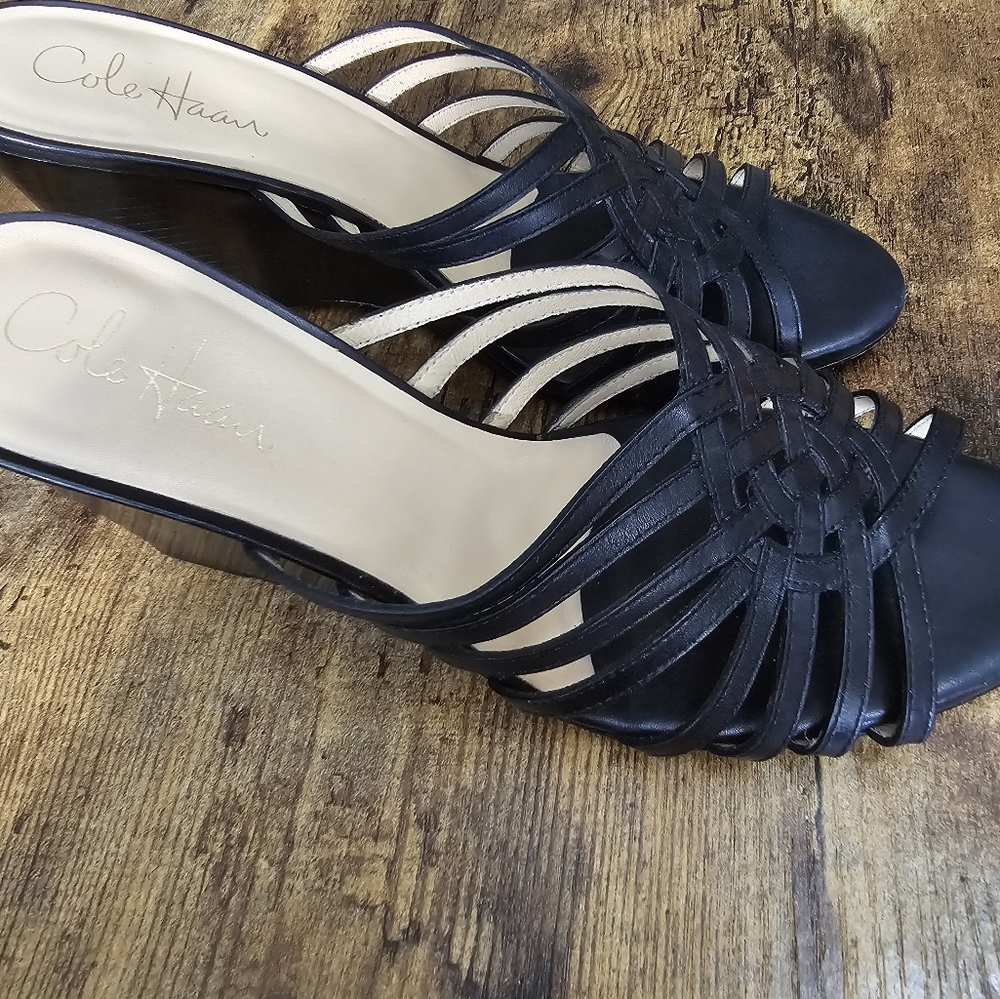 Cole Haan Air Verona Wedge Black Slide - Size 8